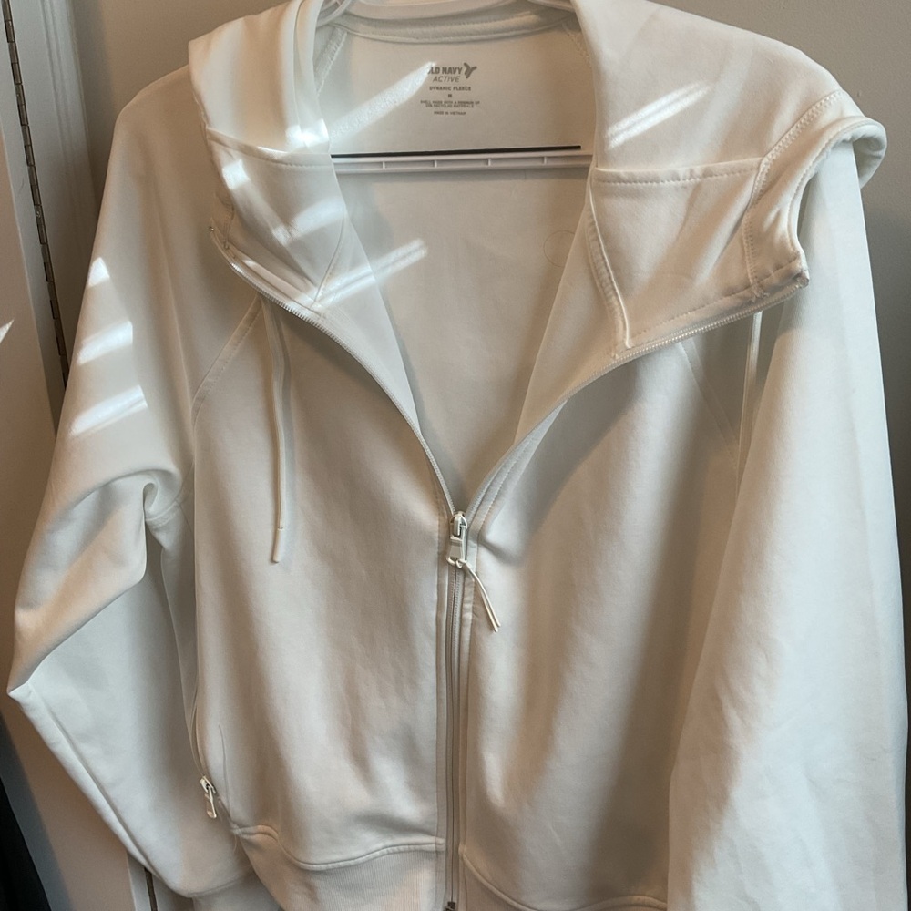 White Zip-Up Hoodie